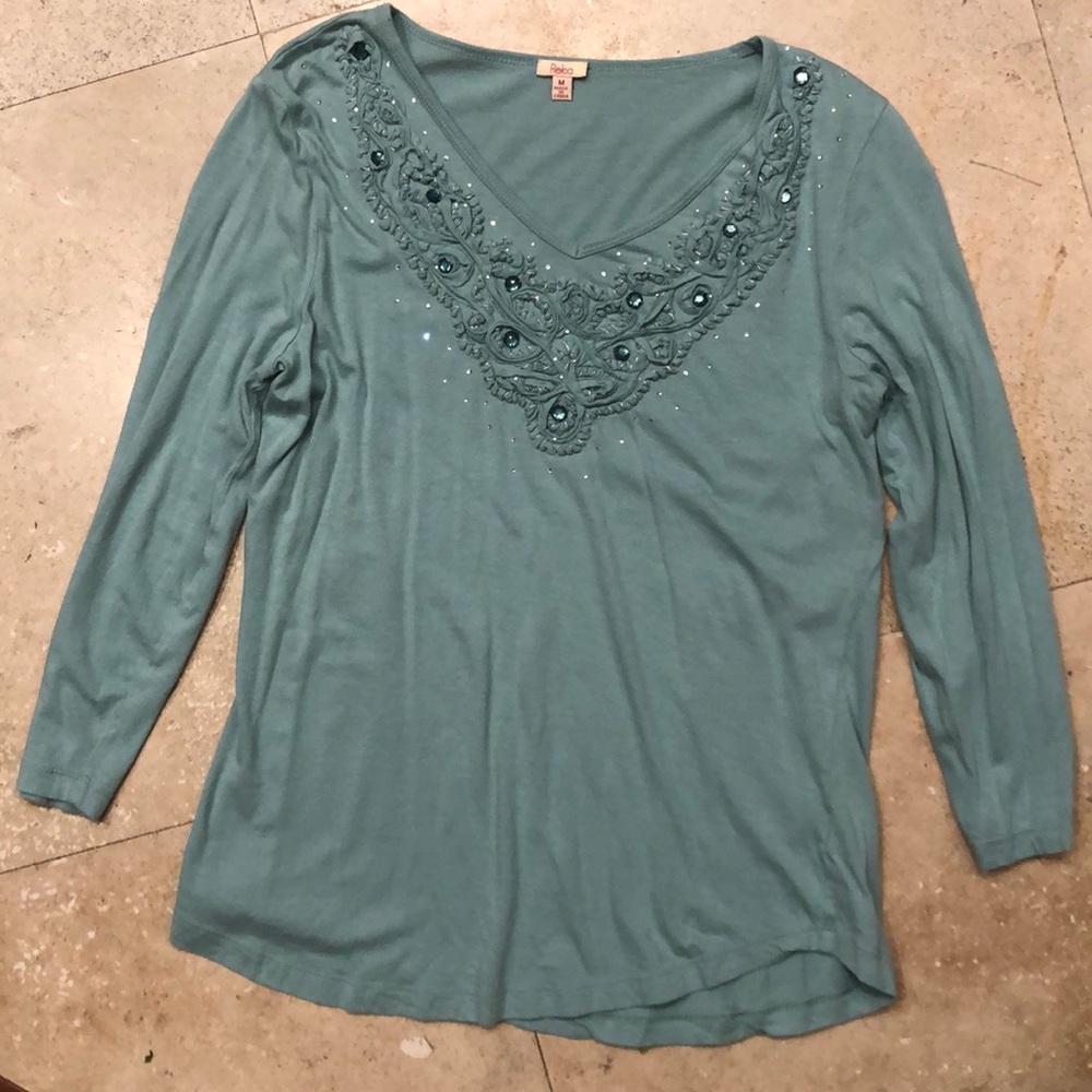 Sage green top